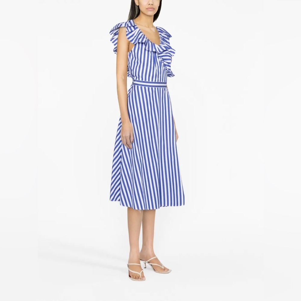 Blue and White Striped Dress